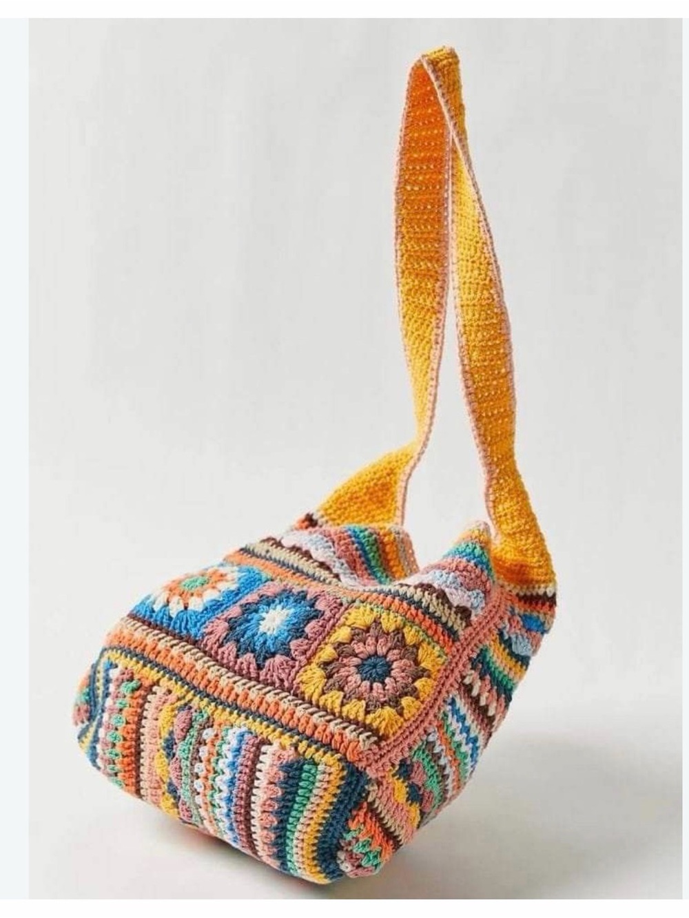The Urban Outfitters Tangled Crochet Multi Colored Crossbody Shoulder Bag